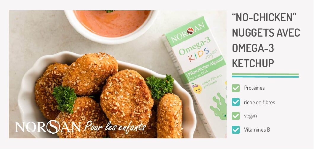Pack de 10 recettes: “NO-CHICKEN” Nuggets avec Omega-3 Ketchup